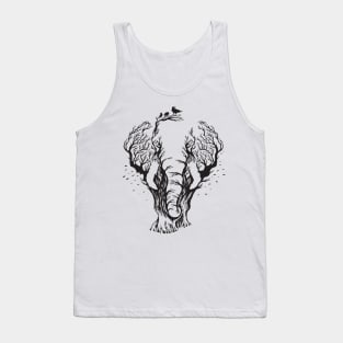 elephant with forest background Tank Top